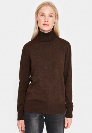 Saint Tropez, ROLL NECK SWEATER - Striktrøje - mink melange