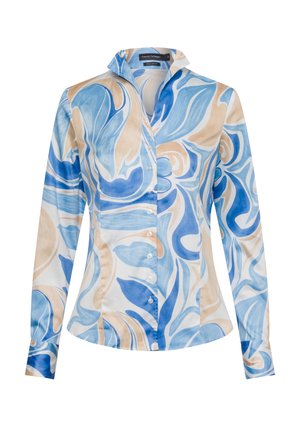Button-down blouse - hellblau beige