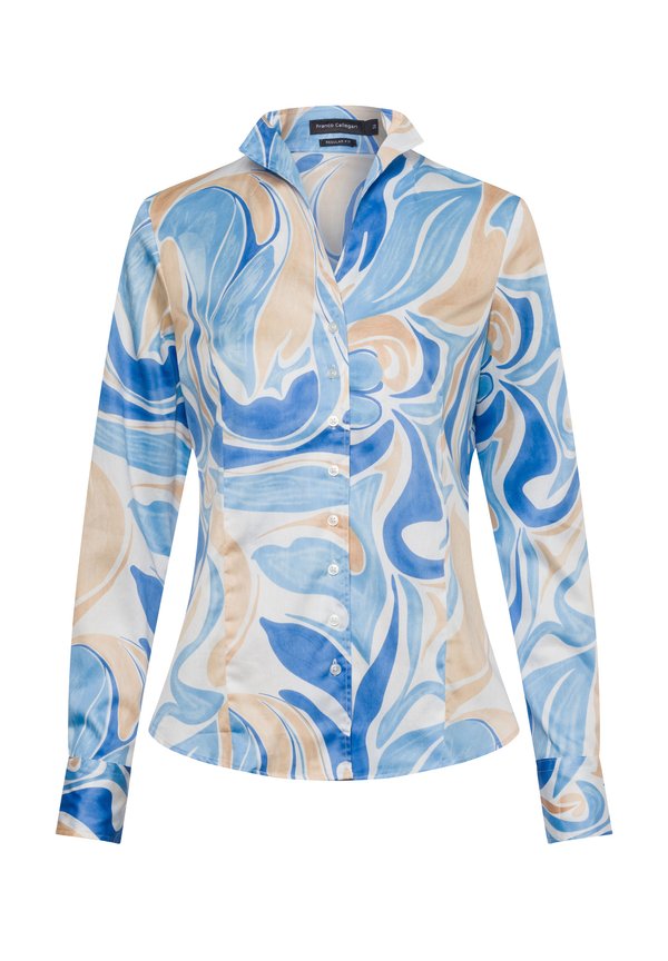 Hemdbluse - hellblau beige