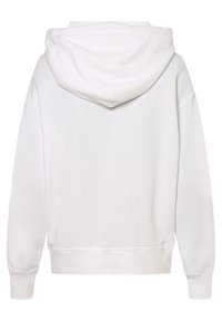 Felpa bianca con cappuccio ampio, vestibilità rilassata, polsini e bordo a coste. Realizzata in morbido tessuto testurizzato, progettata per il massimo comfort.