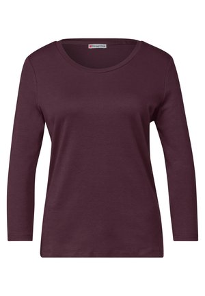 Street One, 3/4-ARM SHIRT MIT RUNDHALS IN UNIFARBE - T-shirt à manches longues - rustic rouge