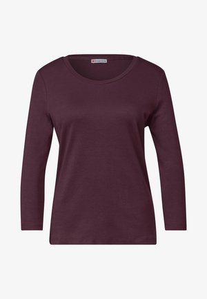 Street One, 3/4-ARM SHIRT MIT RUNDHALS IN UNIFARBE - T-shirt à manches longues - rustic rouge
