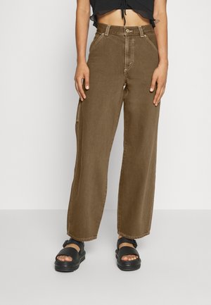 Relaxed fit jeans - brown