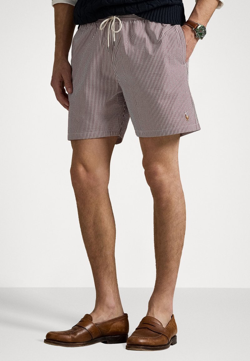 Polo Ralph Lauren - TRAVELER MID TRUNK - Short de bain - red wine/white, Agrandir