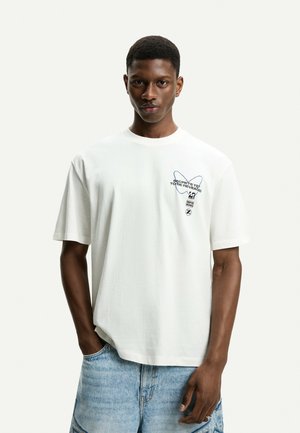 Bershka Print T-shirt - white