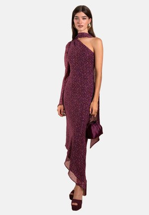 ASIMÉTRICO CON CAPA - Robe longue - dark purple
