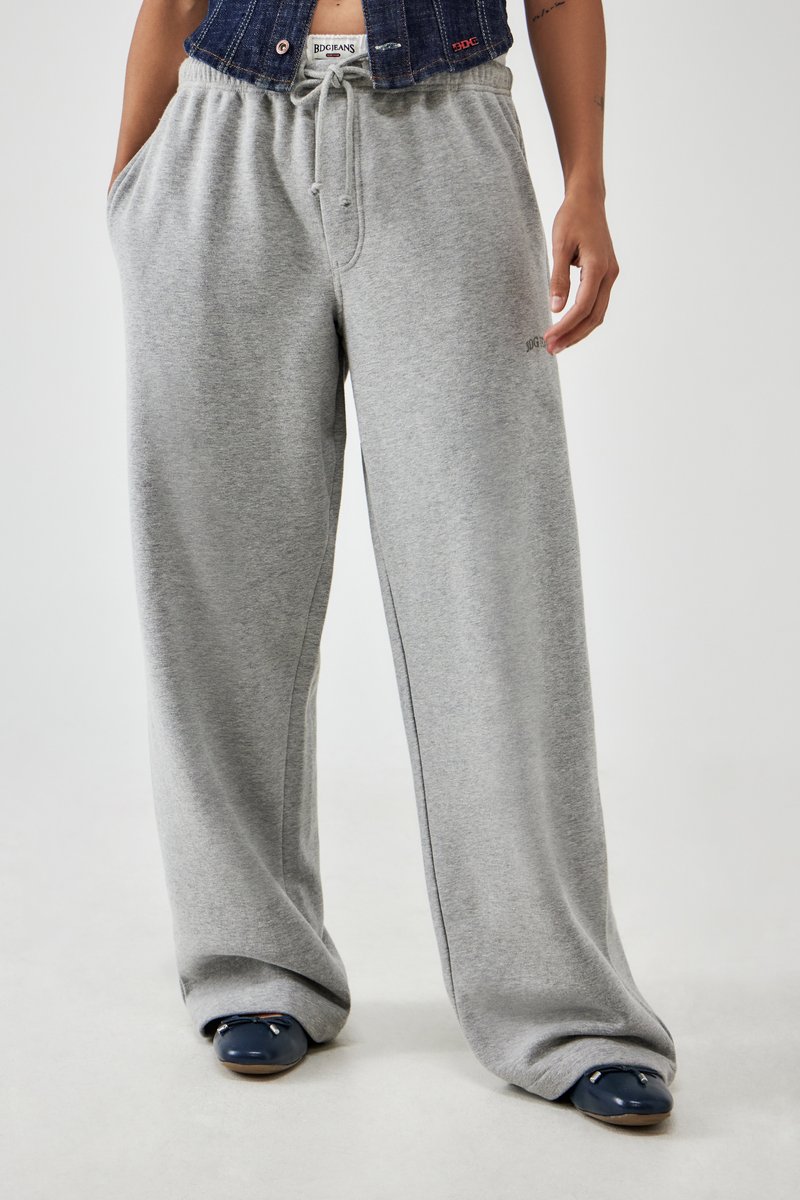 BDG Urban Outfitters WIDE LEG JOGGER - Spodnji deli trenirk - grey marl