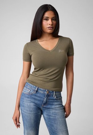 Guess, NEW SS VN MINI LOGO TEE - T-shirt basique - olivgrün