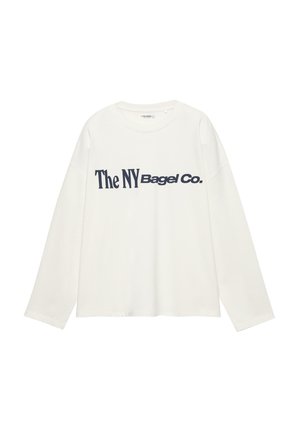 Langærmet T-shirt - white