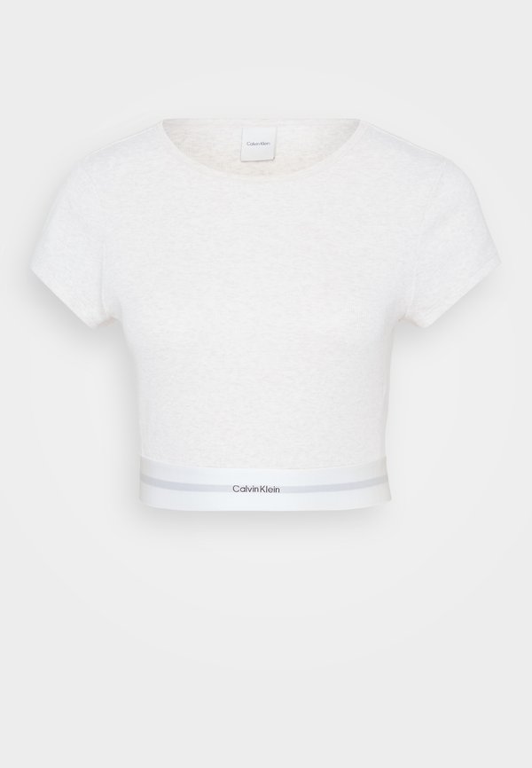 RIB CROP TEE COTTON STRETCH RIB - Pyjama top - oatmeal heather2
