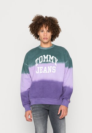 Tommy Jeans COLORBLOCK CREW - Felpa - violet viola tie dye