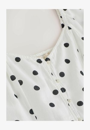 Next, REGULAR FIT - FLUTTER SLEEVE MINI DRESS . - Blusenkleid - white black polka dot