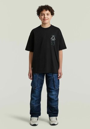 G-STAR, BOYS OVERSIZED T-SHIRT - T-shirt print - dk black