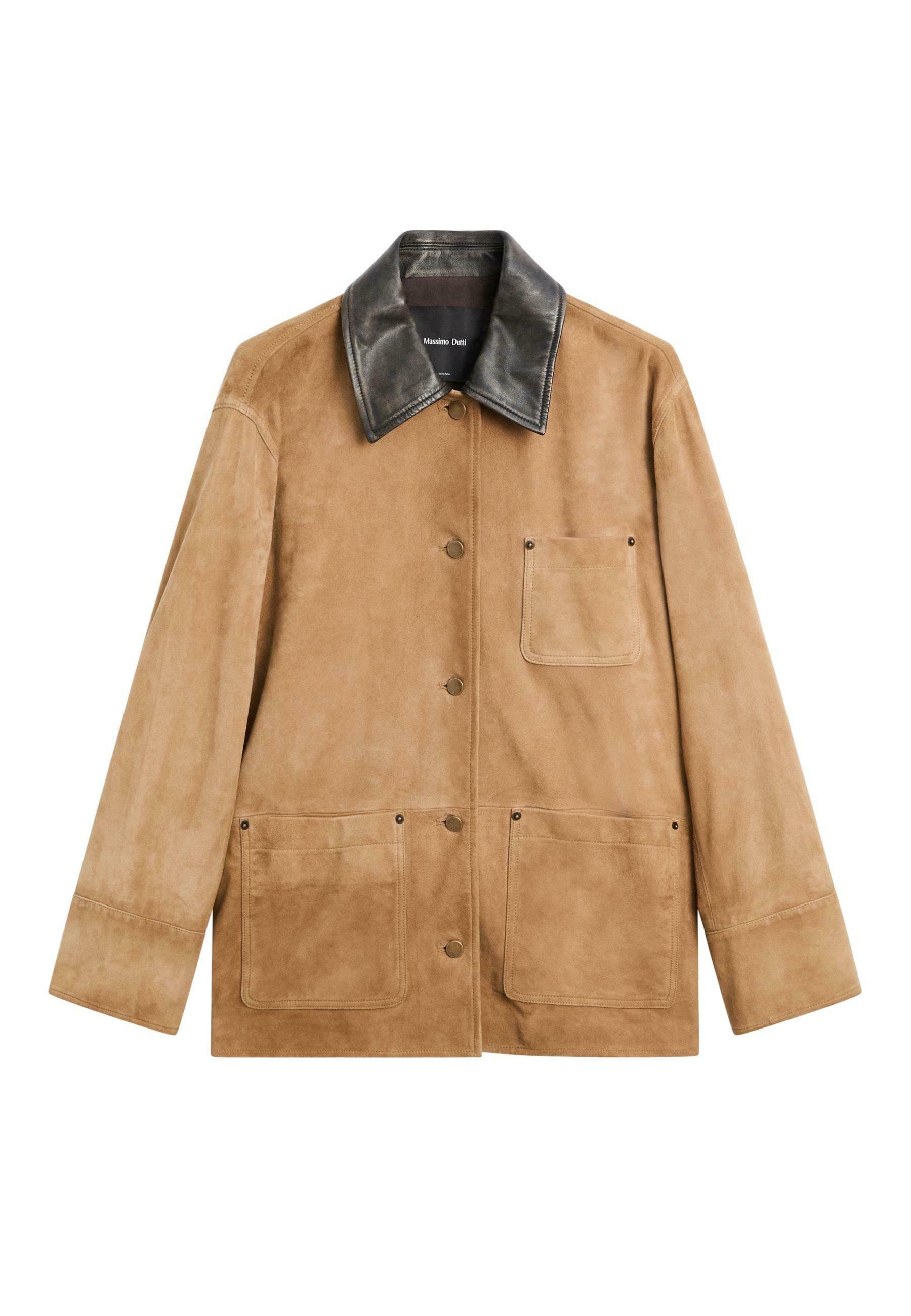 Massimo Dutti WITH SUEDE COLLAR DETAIL Veste en similicuir