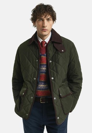 QUILTED - Wintermantel - dark moss green