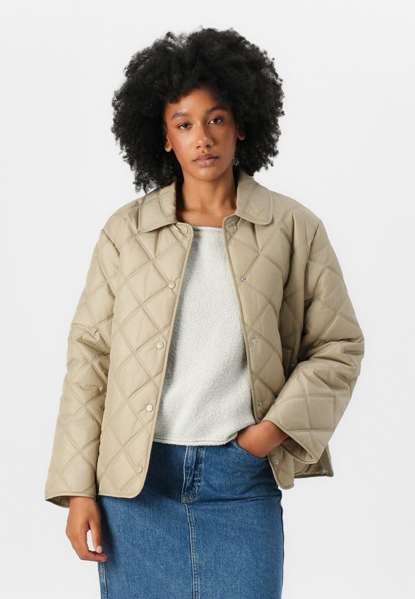 QUILTED JACKET WITH COLLAR - Light jacket - concrete beige4