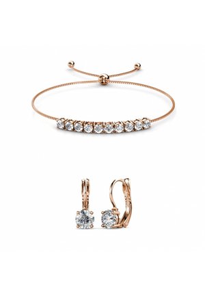 PARURE ROUND MIA SET - Boucles d'oreilles - couleur or rose / cristal