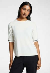 Elena Mirò CON BORDI LAVORATI - T-shirt basic - bianco