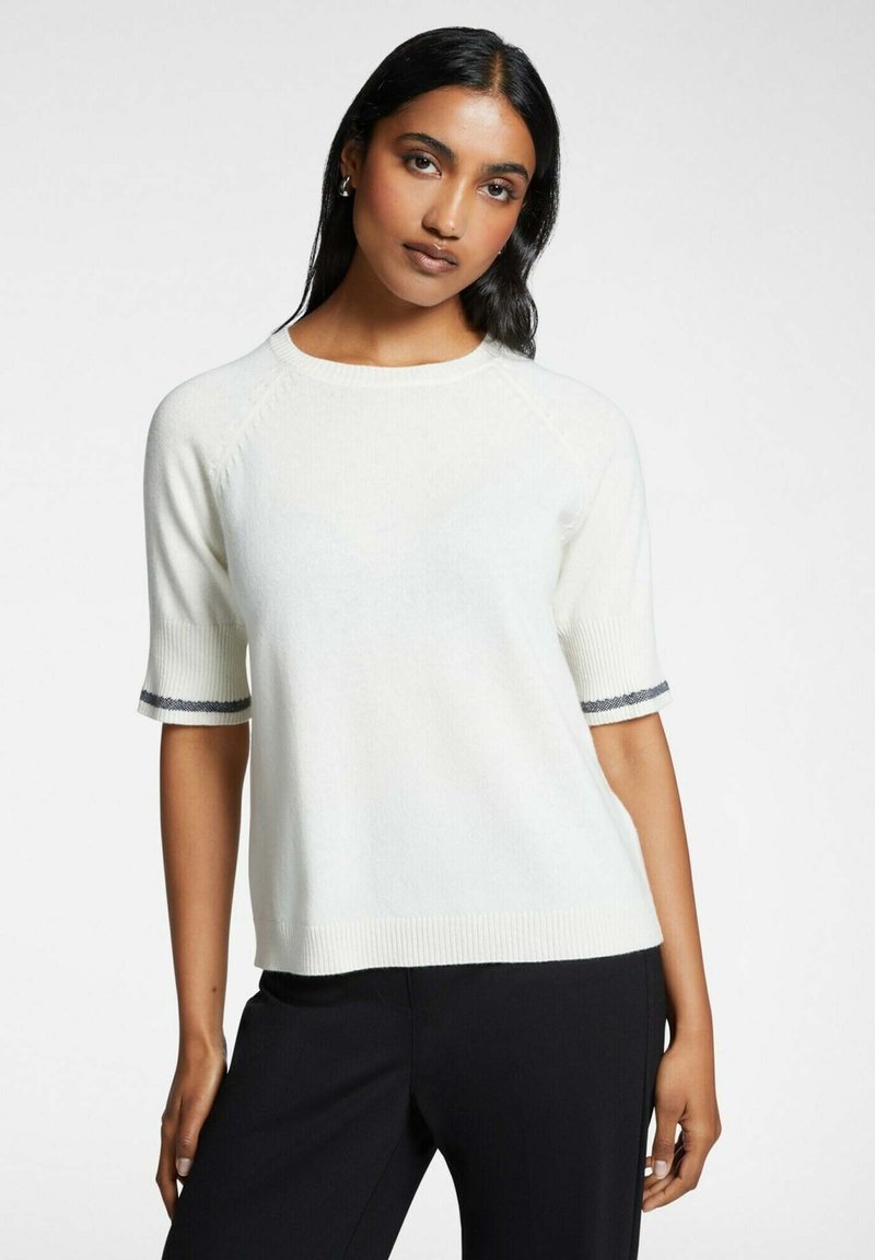 Elena Mirò CON BORDI LAVORATI - T-shirt basic - bianco