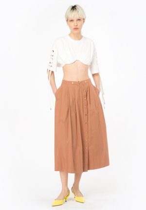 ECUBA - A-line skirt - maroon brown