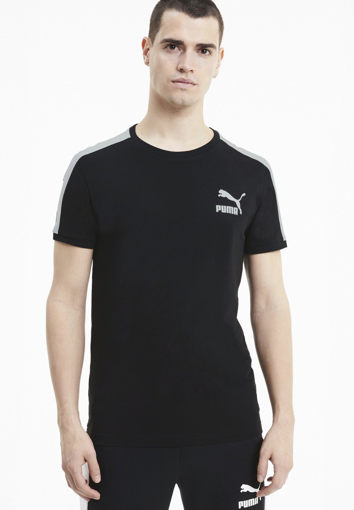 puma black and white shirt
