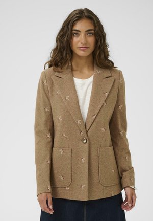 CUHERING - Blézer - beige brown herringbone