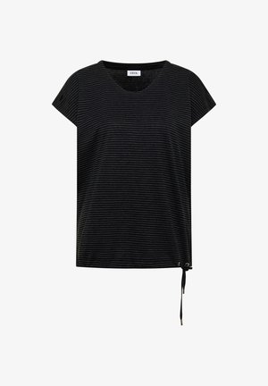 Cecil, DROP-SHOULDER SHIRT WITH CUT-OUT-DETAIL - T-shirt con stampa - black