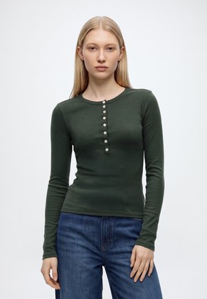 GAP, HENLEY - Блуза с дълги ръкави - black grass