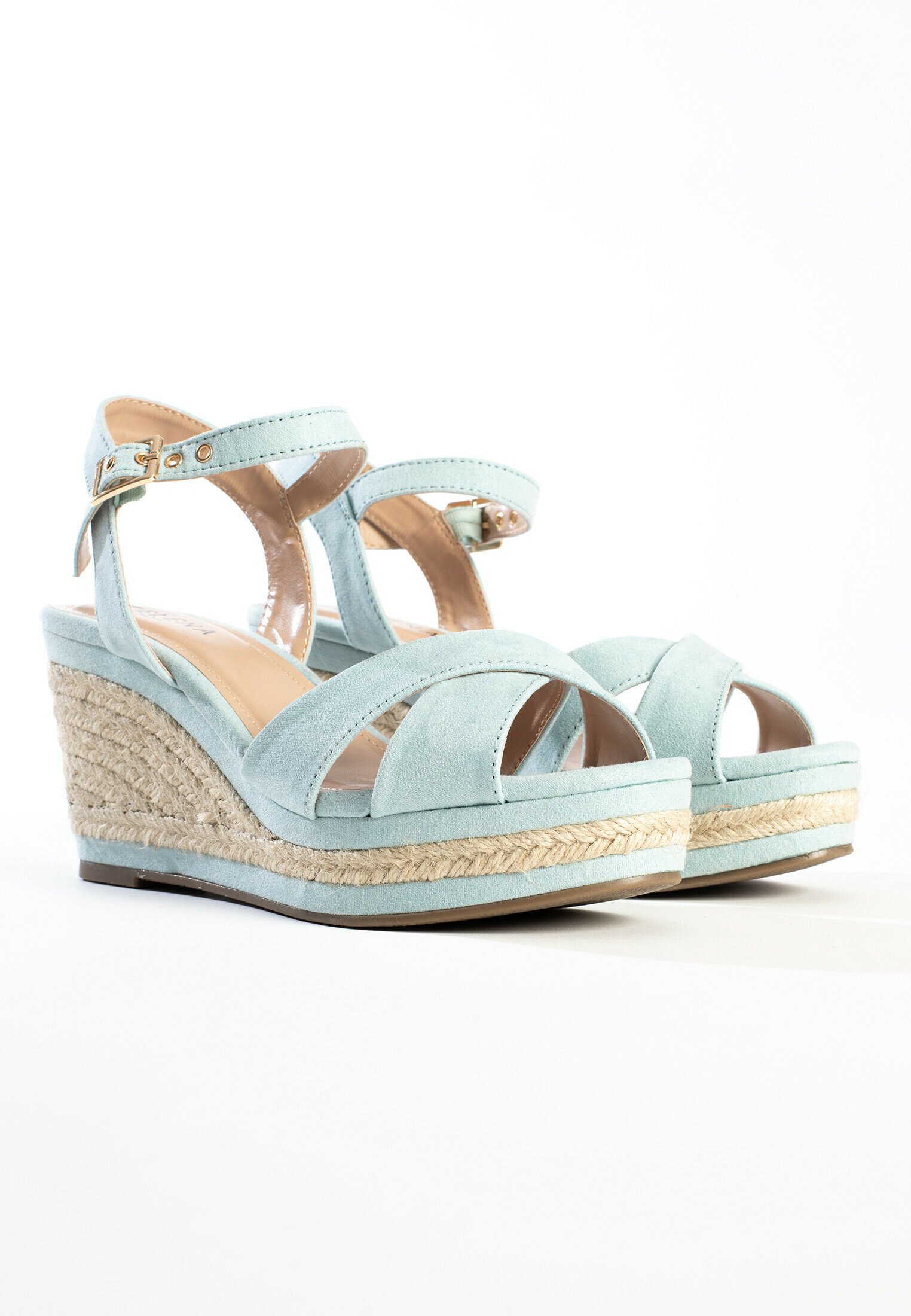 Celena CHELSEY - Sandalen met sleehak - light blue/lichtblauw - Zalando.nl