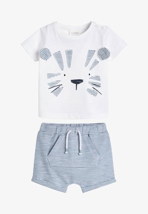 BLUE TIGER APPLIQUé T-SHIRT AND SHORTS SET (0MTHS-3YRS) - Kraťasy - white