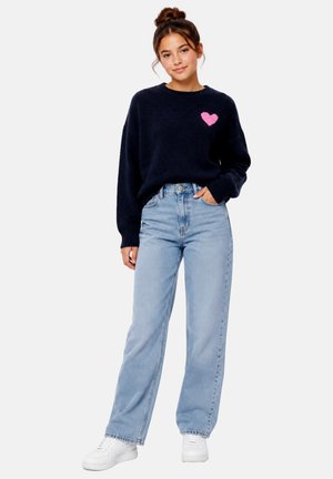 ONLY GIRLS, ONLY GIRLS STRICKPULLOVER ABBY LOVE PULLOVER - Jumper - blau