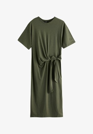 Next, REGULAR FIT - TIE WAIST MIDI T-SHIRT DRESS . - Džersejové šaty - khaki green