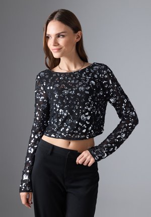 Top s dlhým rukávom - black