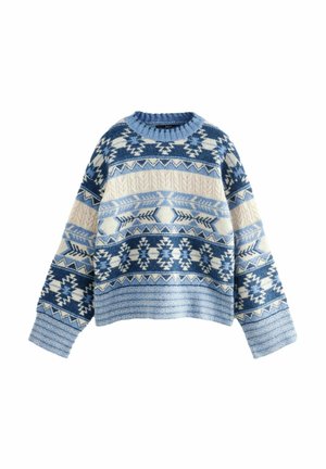 AZTEC PATTERN SOFT TOUCH  - Pullover - blue white