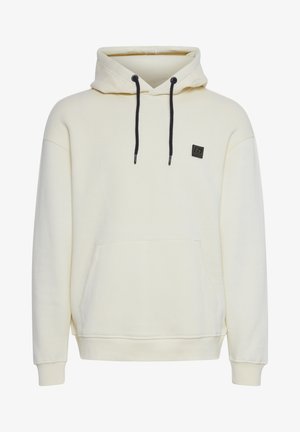 Kremkrāsas kapuce, kas izgatavota no mīksta auduma, ar aukliņu kapuci, priekšējo kabatu un mazu logo uzlīmi kreisajā krūtīs.