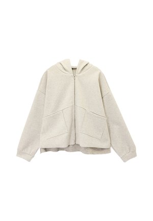 HOODED OVERSIZED  - Sweat zippé - beige