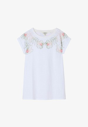 FatFace, REGULAR FIT - EMBROIDERED PLACEMENT FLORAL T-SHIRT - Print T-shirt - white
