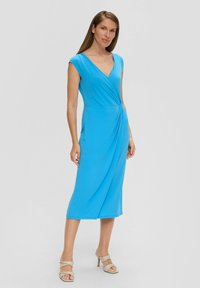 s.Oliver BLACK LABEL MIT KNOTENDETAIL - Jerseykleid - azurblau