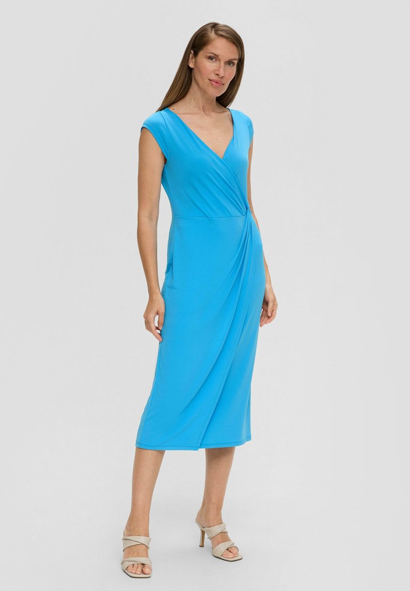 s.Oliver BLACK LABEL MIT KNOTENDETAIL - Jerseykleid - azurblau