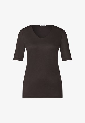 Street One, T-SHIRT IN UNIFARBE - T-shirt basique - black coffee