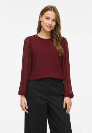 VILA, LONG SLEEVED TOP VIURA ROUND NECK - Blouse - winetasting