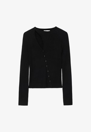 AllSaints, CRUZ BUTTON THROUGH - Gilet - black