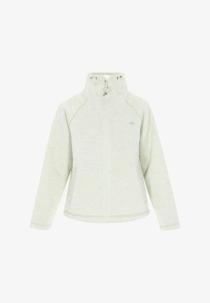 Heled roheline fliisjakk kõrge kraega, eessuve ja raglanvarrukatega. Omab tekstuuriga kangast ja väikest logo rinnal.