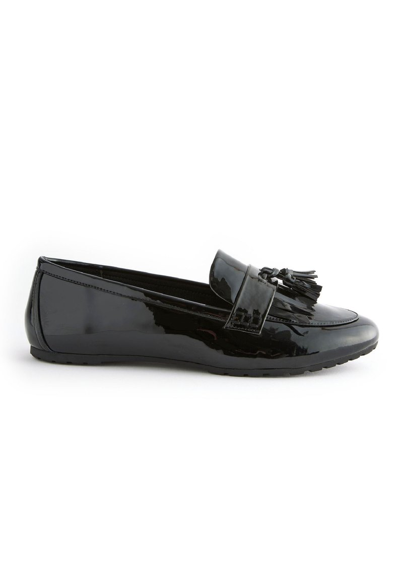 Next WIDE FIT FOREVER COMFORT CLEATED TASSEL LOAFERS - Slip-ins - black patent