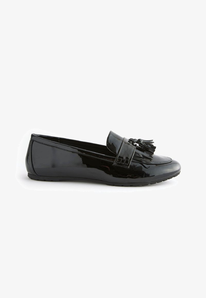 Next WIDE FIT FOREVER COMFORT CLEATED TASSEL LOAFERS - Polobotky - black patent
