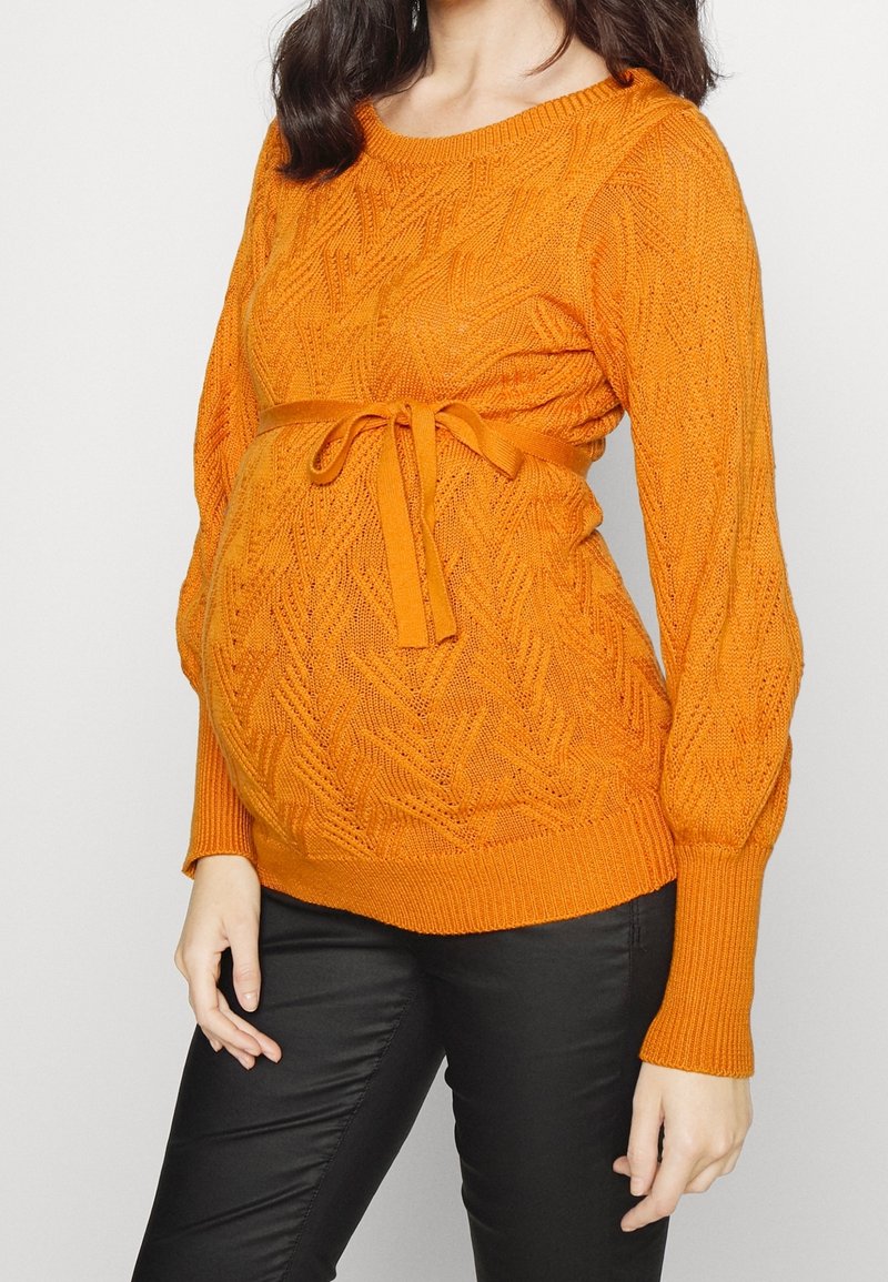 MAMALICIOUS Stickad tröja - orange