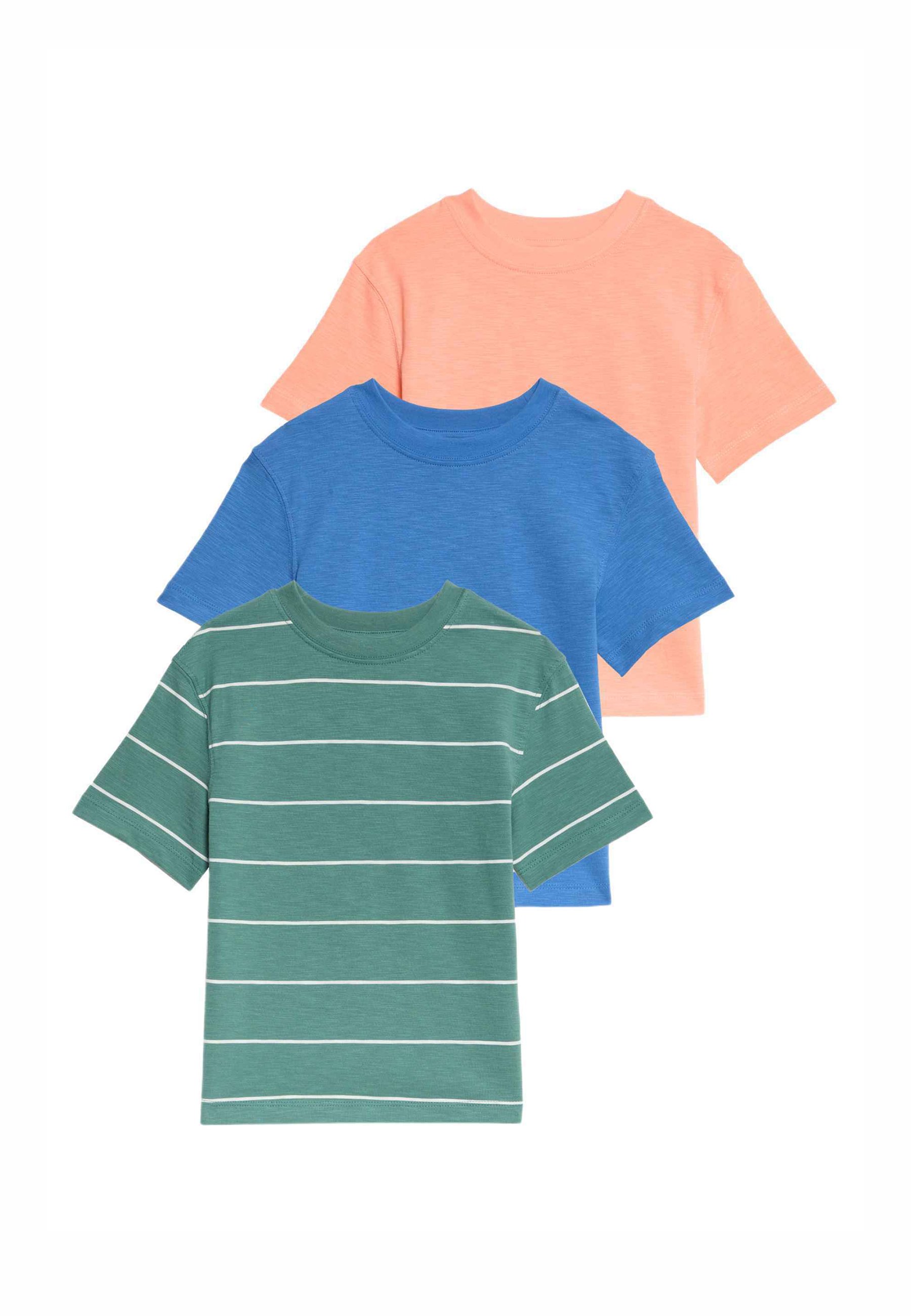 T-shirt Garçon Marks And Spencer Bleu Coton 7 Ans Manches Courtes