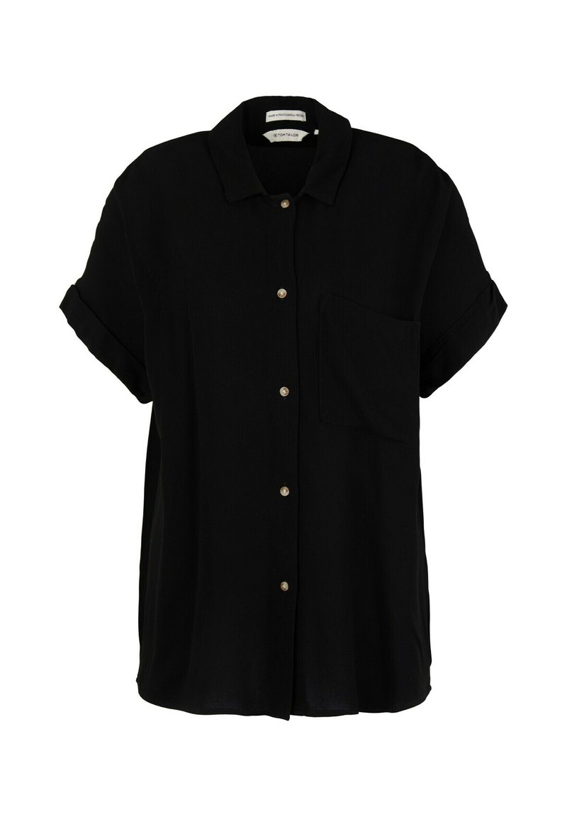Damen Hemdblusen | TOM TAILOR MIT FIXIERTEM ÄRMELAUFSCHLAG Hemdbluse deep black/schwarz - ET93886 Damen Hemdblusen | TOM TAILOR MIT FIXIERTEM ÄRMELAUFSCHLAG Hemdbluse deep black/schwarz - ET93886