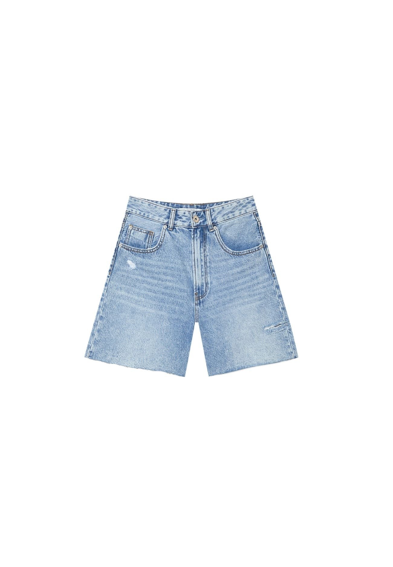blue denim shorts