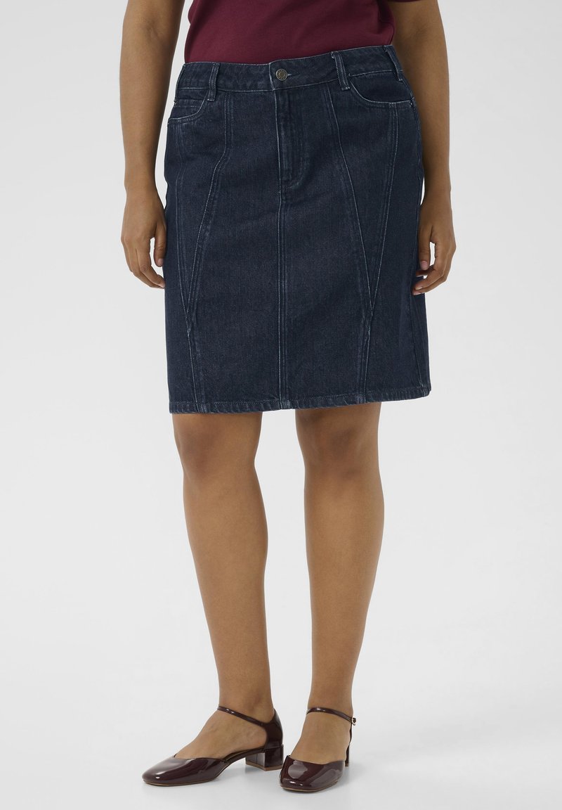 Kaffe Curve ELISA - Džinsinis sijonas - dark blue denim